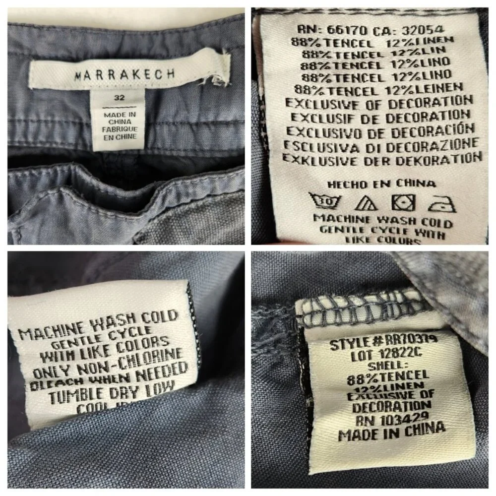 Marrakech Blue Gray Charlotte Roll Tab Tencil Pants Anthropologie - Picture 6 of 11